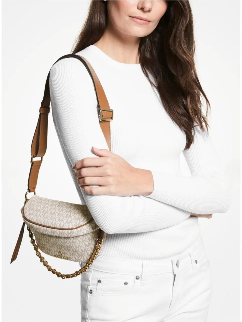 MICHAEL KORS Slater Logo Print Belt Bag Crossbody Bag Fanny Bag Adjustable Bag